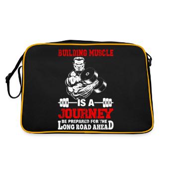 Building muscle is a journey - Retro Bag - black/gold - Back