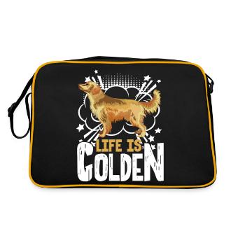 Golden Retriever Life Is Golden - Retro Bag - black/gold - Back