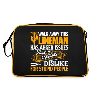 Lineman This Lineman Has Anger Issues - Retro Bag - black/gold - Back