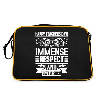 HAPPY TEACHERS DAY IMMENSE RESPECT AND BEST WISHES - Retro Bag - black/gold - Back