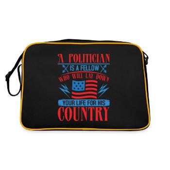 A POLITICIAN IS A FELLOW YOUR LIFE FOR HIS COUNTRY - Retro Bag - black/gold - Back