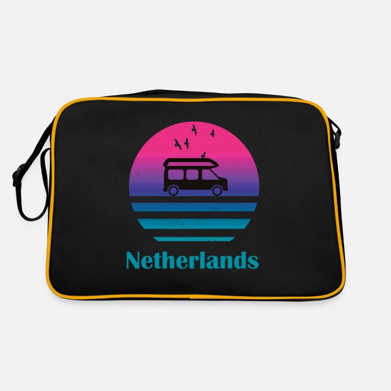 Netherlands Camper Van Retro Sunset Sea Retro Bag
