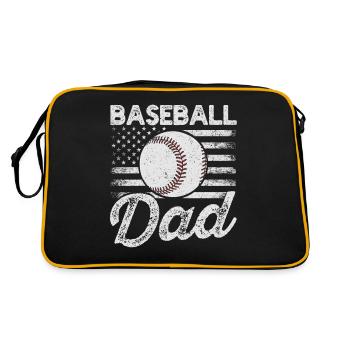 Baseball Dad USA American Flag Father's Day - Retro Bag - black/gold - Back