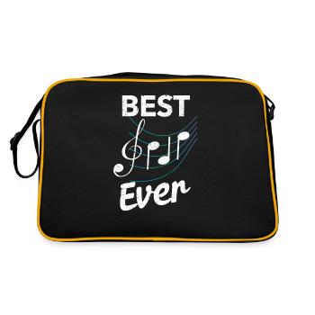 Bester Papa aller Zeiten Musiknoten Lustiger Vater - Retro Tasche - Schwarz/Gold - Hinten