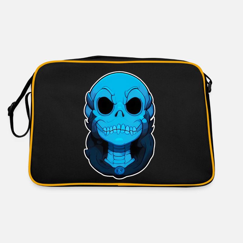 Blue monster skull Retro Bag