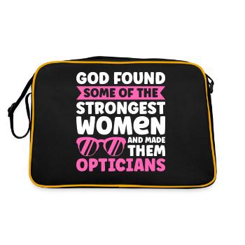Optiker Sprüche Optometrist Augenarzt - Retro Tasche - Schwarz/Gold - Hinten