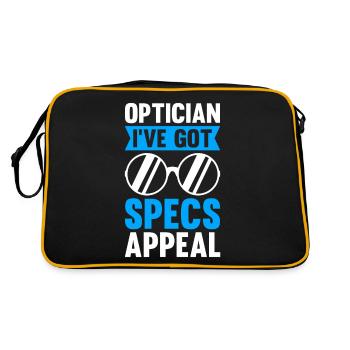 Optiker Sprüche Optometrist Augenarzt - Retro Tasche - Schwarz/Gold - Hinten