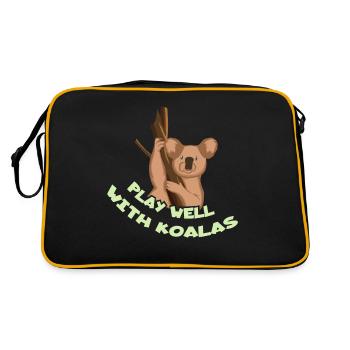Koala amoureux Koala Whisperer Animal Herbivore - Sac Retro - noir/or - Dos