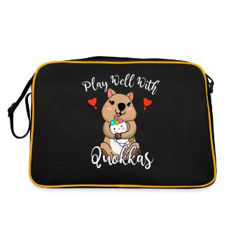 Bien jouer avec les autres Quokka amoureux de la faune - Sac Retro - noir/or - Dos