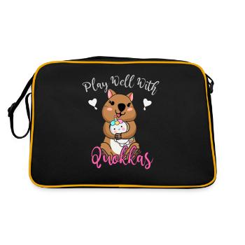 Quokka Lover Quokka Chuchoteur Animal de la faune - Sac Retro - noir/or - Dos