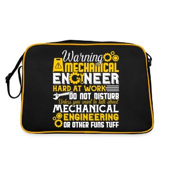Mechanical Engineer Hard At Work - Retro Bag - black/gold - Back