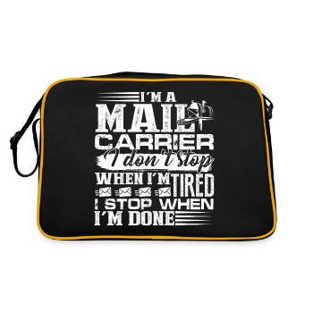 Mail Carrier I Stop When I'm Done - Retro Bag - black/gold - Back