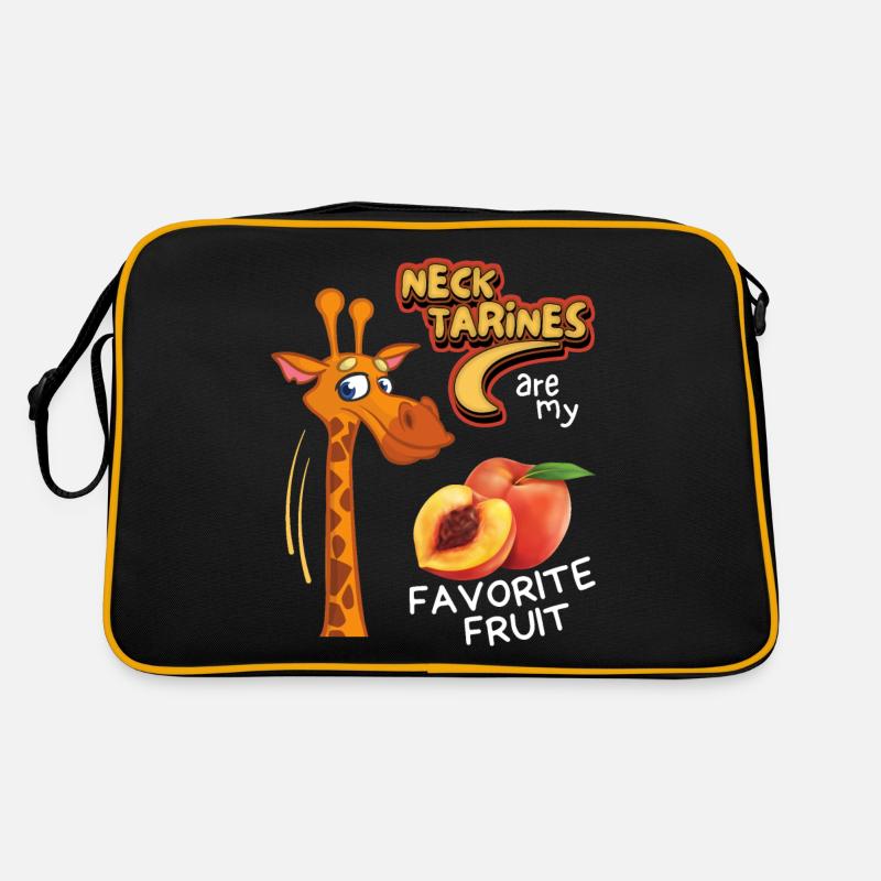 Giraffe lustiger Spruch, Comic-Giraffe, Wortspiel, - Retro Tasche - Schwarz/Gold