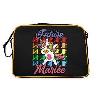 Future Mariée EVJF Licorne Humour Mariage Copines - Sac Retro - noir/or - Dos