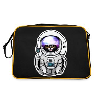 chat astronaute dans l espace - Sac Retro - noir/or - Dos
