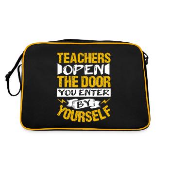 TEACHERS OPEN THE DOOR YOU ENTER BY YOURSALF - Retro Bag - black/gold - Back