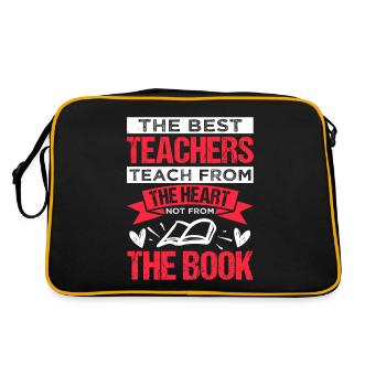 DIE BESTEN LEHRER LEHREN AUS DEM HERZEN, NICHT AUS - Retro Tasche - Schwarz/Gold - Hinten