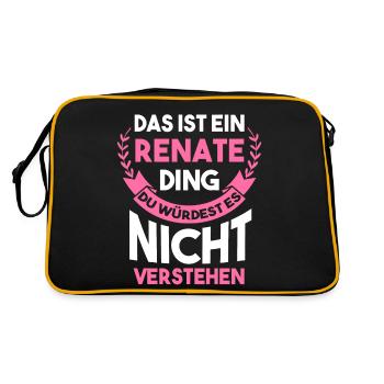 Renate - Retro Tasche - Schwarz/Gold - Hinten
