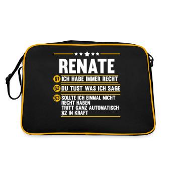 Renate - Retro Tasche - Schwarz/Gold - Hinten