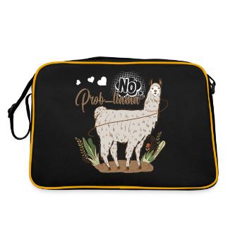 No Prob llama Funny Llama - Retro Bag - black/gold - Back