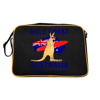 Gold Coast Australia A Surfer's Paradise - Retro Bag - black/gold - Back