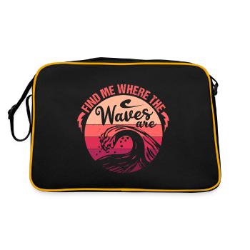 FIND ME WHERE THE WAVES ARE - Retro Bag - black/gold - Back