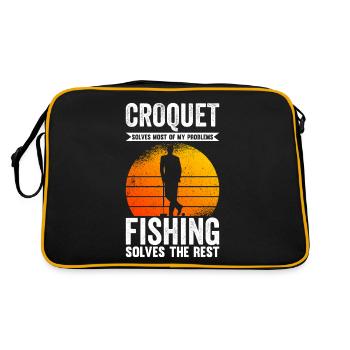 Le croquet résout la plupart de mes problèmes - Sac Retro - noir/or - Dos