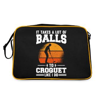 Il faut beaucoup de balles au croquet comme je le fais - Sac Retro - noir/or - Dos