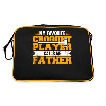 Mon joueur de croquet préféré m’appelle père - Sac Retro - noir/or - Dos