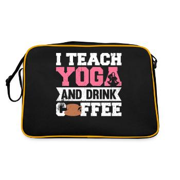J’enseigne le yoga et bois du café instructeur de yoga - Sac Retro - noir/or - Dos