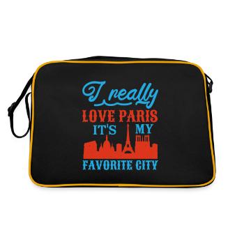 I REALLY LOVE PARIS IT S MY FAVORITE CITY - Retro Bag - black/gold - Back