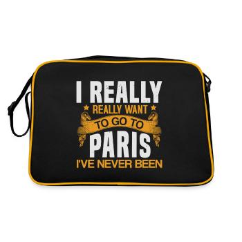 I REALLY REALLY WANT GO TO PARIS I'VE NEVER BEEN - Retro Bag - black/gold - Back