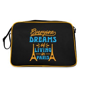 EVERYONE DREAMS OF LIVING IN PARIS - Retro Bag - black/gold - Back