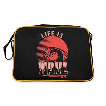 LIFE IS WAVE - Retro Bag - black/gold - Back