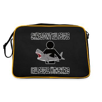 Sharks Don't Kill People - Retro Bag - black/gold - Back