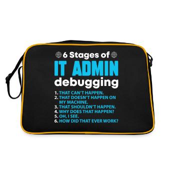 Étapes du débogage de l’administrateur informatique - Sac Retro - noir/or - Dos