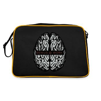 lustiges literarisches Genie bei der Arbeit - Retro Tasche - Schwarz/Gold - Hinten
