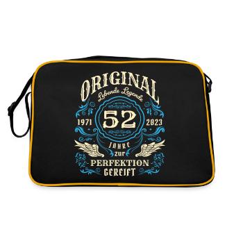 Original Lebende Legenden wurden 1971 geboren 52. - Retro Tasche - Schwarz/Gold - Hinten