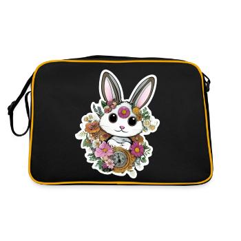 mignon petit lapin pâques - Sac Retro - noir/or - Dos