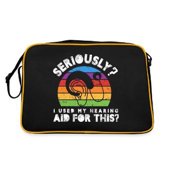 Seriously? Did I use my hearing Aid for this - Retro Bag - black/gold - Back