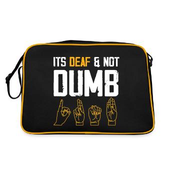 It's Deaf and Not Dumb | Deaf Pride - Retro Tasche - Schwarz/Gold - Hinten