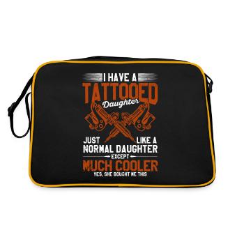 J’ai une fille tatouée Drôle - Sac Retro - noir/or - Dos