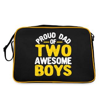 Proud father of two fantastic boy son - Retro Bag - black/gold - Back