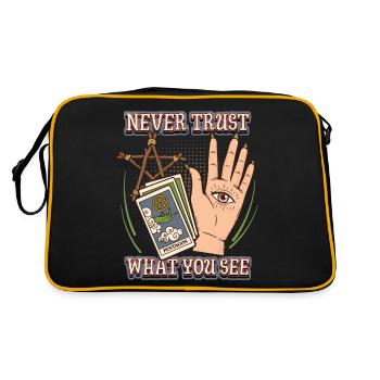 Divination Occultism Palmistry, Palmistry Saying - Retro Bag - black/gold - Back