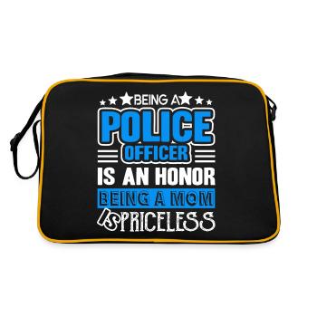 Police Officer Being A Mom Is Priceless - Retro Bag - black/gold - Back