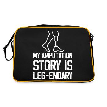 My Amputation story is Leg-Endary | Prosthetic Leg - Retro Tasche - Schwarz/Gold - Hinten