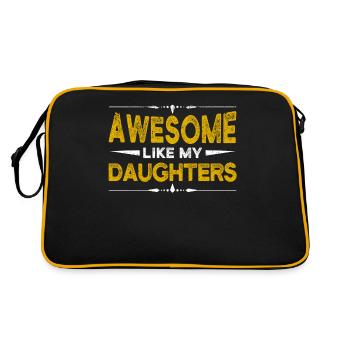 Génial comme la blague drôle de papa de la fête des pères de mes filles - Sac Retro - noir/or - Dos