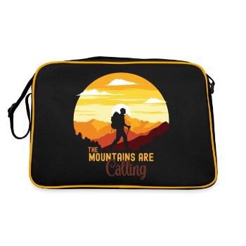 Die Berge rufen - Retro Tasche - Schwarz/Gold - Hinten