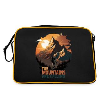 Die Berge rufen - Retro Tasche - Schwarz/Gold - Hinten