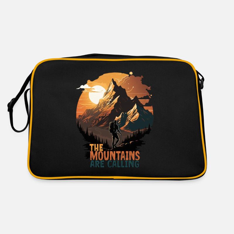 Die Berge rufen Retro Tasche